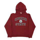 CHICO STATE Mens Maroon Hoodie M College Logo Cotton Blend Pullover