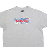 LEVI'S Mens Grey Cotton Blend Graphic T-Shirt XL Short Sleeve Crew Neck Logo