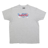 LEVI'S Mens Grey Cotton Blend Graphic T-Shirt XL Short Sleeve Crew Neck Logo
