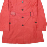 TOMMY HILFIGER Womens Red Jacket L Polyester Blend Plain Button Fastening Coat