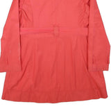 TOMMY HILFIGER Womens Red Jacket L Polyester Blend Plain Button Fastening Coat