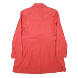 TOMMY HILFIGER Womens Red Jacket L Polyester Blend Plain Button Fastening Coat
