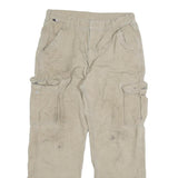 CARHARTT Mens Regular Beige Cargo Cotton Blend Trousers W36 L29 Workwear Zip