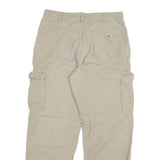 CARHARTT Mens Regular Beige Cargo Cotton Blend Trousers W36 L29 Workwear Zip