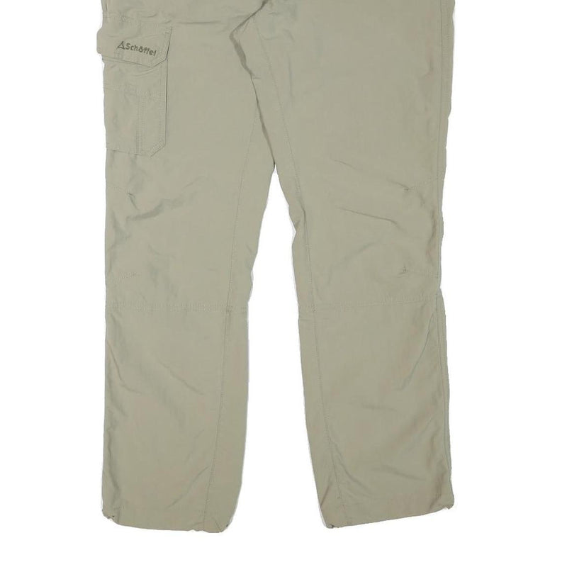 SCHOFFEL Mens Regular Beige Polyester Blend Zip Trousers W34 L30 Outdoor Cargo
