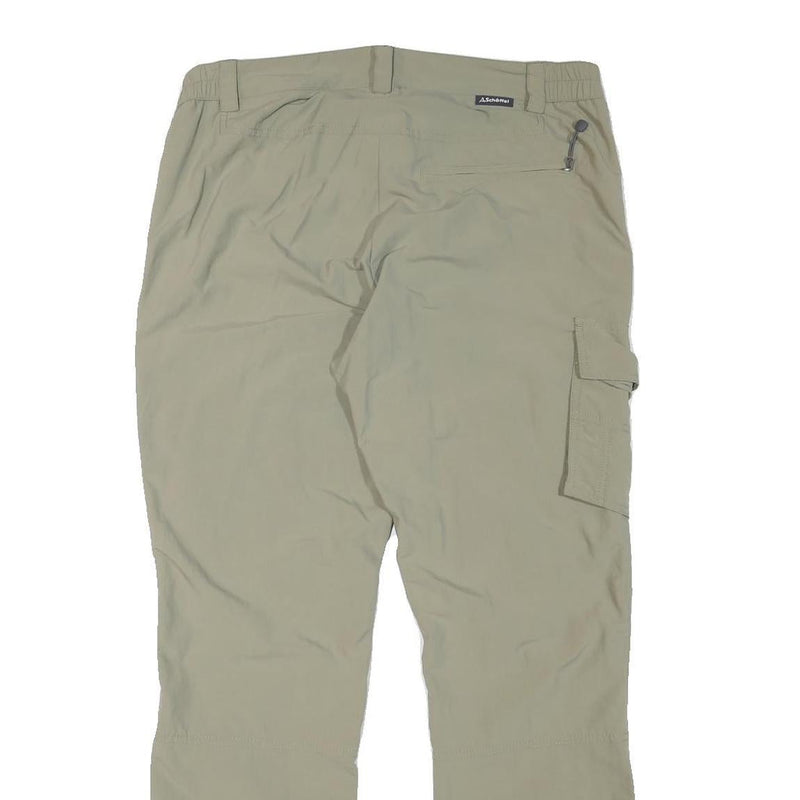 SCHOFFEL Mens Regular Beige Polyester Blend Zip Trousers W34 L30 Outdoor Cargo