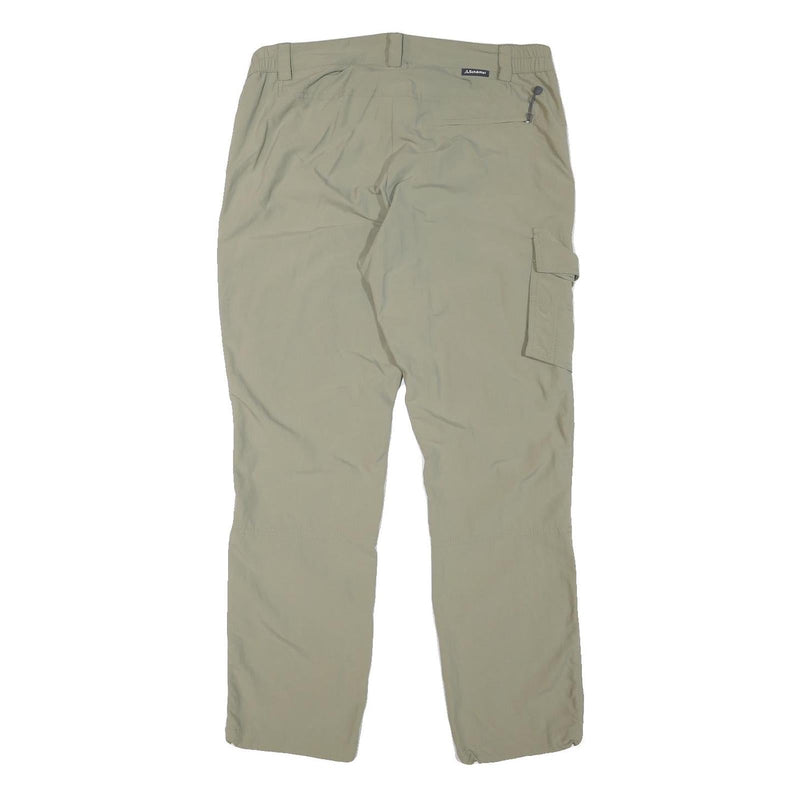 SCHOFFEL Mens Regular Beige Polyester Blend Zip Trousers W34 L30 Outdoor Cargo