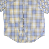 LEVI'S Mens Blue & Yellow Check Shirt L Cotton Summer Short Sleeve Casual