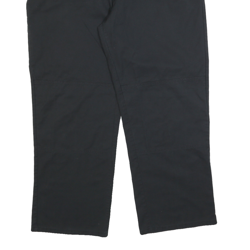 DICKIES Mens Cotton Blend Black Regular Straight Trousers W40 L30 Classic Zip