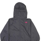 THE NORTH FACE Womens Grey & Pink Outdoor Jacket L Polyester Blend Zip Hooded