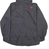 THE NORTH FACE Womens Grey & Pink Outdoor Jacket L Polyester Blend Zip Hooded