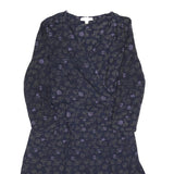 WHITE STUFF Womens Blue Floral Day Cotton Blend Dress UK 12 Elegant Comfortable