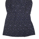 WHITE STUFF Womens Blue Floral Day Cotton Blend Dress UK 12 Elegant Comfortable