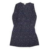 WHITE STUFF Womens Blue Floral Day Cotton Blend Dress UK 12 Elegant Comfortable