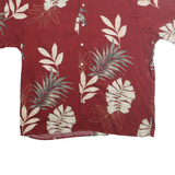 NATURAL ISSUE Mens Red Rayon Floral Print Shirt L Casual Tropical Summer