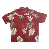 NATURAL ISSUE Mens Red Rayon Floral Print Shirt L Casual Tropical Summer