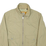 TIMBERLAND Mens Beige Jacket M Polyester Blend Plain Zip Casual Outdoor Wear