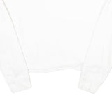 LEVI'S Womens White & Red Crew Neck XXS Cropped Cotton Sweatshirt