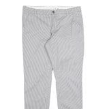 H&M Womens Cotton Blend Slim Blue & White Pinstripe Trousers W32 L32 Stylish