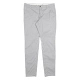 H&M Womens Cotton Blend Slim Blue & White Pinstripe Trousers W32 L32 Stylish