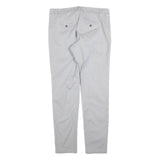 H&M Womens Cotton Blend Slim Blue & White Pinstripe Trousers W32 L32 Stylish