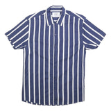KRONSTADT CASUAL Mens Blue & White Striped Casual Shirt M Lightweight Cotton