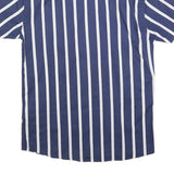 KRONSTADT CASUAL Mens Blue & White Striped Casual Shirt M Lightweight Cotton