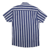 KRONSTADT CASUAL Mens Blue & White Striped Casual Shirt M Lightweight Cotton