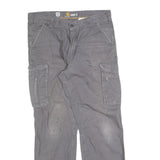 CARHARTT Mens Cotton Blend Grey Relaxed Fit Straight Trousers W36 L34 Workwear