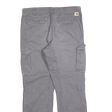 CARHARTT Mens Cotton Blend Grey Relaxed Fit Straight Trousers W36 L34 Workwear