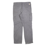 CARHARTT Mens Cotton Blend Grey Relaxed Fit Straight Trousers W36 L34 Workwear