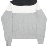 NIKE Mens Black & White & Grey Colourblock Pullover Hoodie M Cotton Blend Casual
