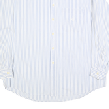 NAUTICA Mens Blue & White Stripe Cotton Blend Shirt XL Long Sleeve Button Collar
