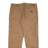BULWARK Mens Cotton Blend Brown Regular Fit Straight Leg Trousers W40 L33