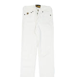 LOIS Womens Cotton Blend White Slim Skinny Trousers W23 L31 Stylish Casual Wear