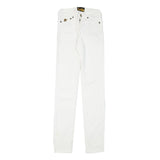 LOIS Womens Cotton Blend White Slim Skinny Trousers W23 L31 Stylish Casual Wear