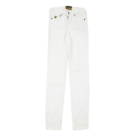 LOIS Womens Cotton Blend White Slim Skinny Trousers W23 L31 Stylish Casual Wear