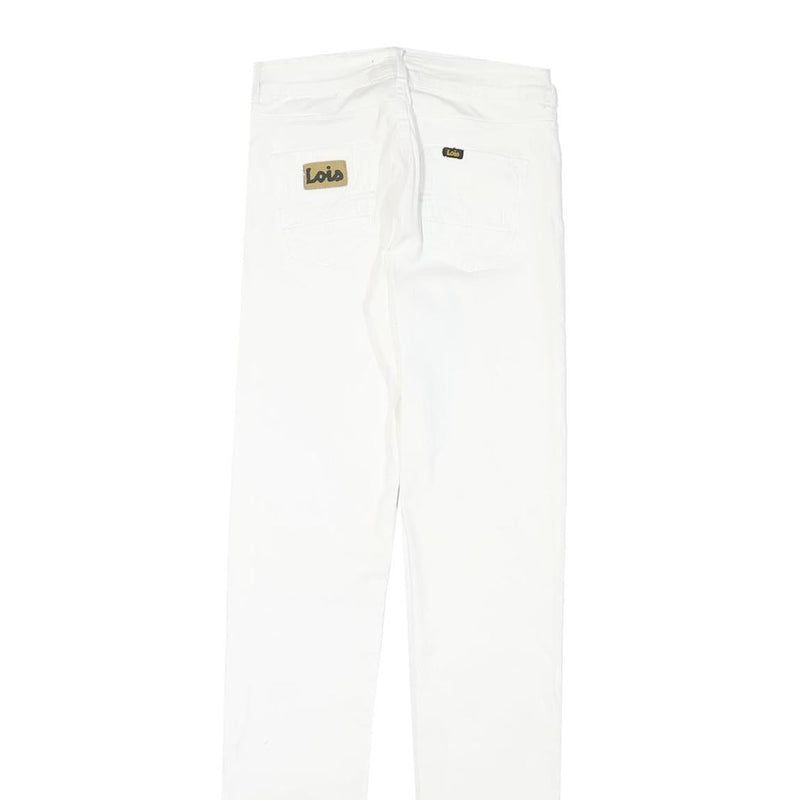 LOIS Womens Cotton Blend White Slim Skinny Trousers W23 L31 Stylish Casual Wear