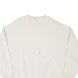 NIKE Womens Cream Crew Neck XS Cotton Blend Sweatshirt Casual Wear