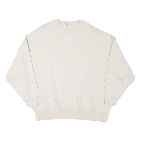 NIKE Womens Cream Crew Neck XS Cotton Blend Sweatshirt Casual Wear