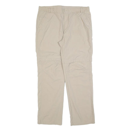 TREVOLUTION Mens Relaxed Beige Polyester Blend Zip Trousers W38 L32 Casual