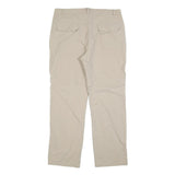 TREVOLUTION Mens Relaxed Beige Polyester Blend Zip Trousers W38 L32 Casual