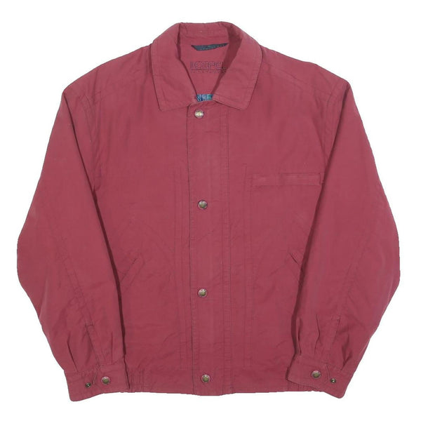 KEMPEL Mens Red Jacket S Polyester Blend Classic Zip Plain Casual Lightweight