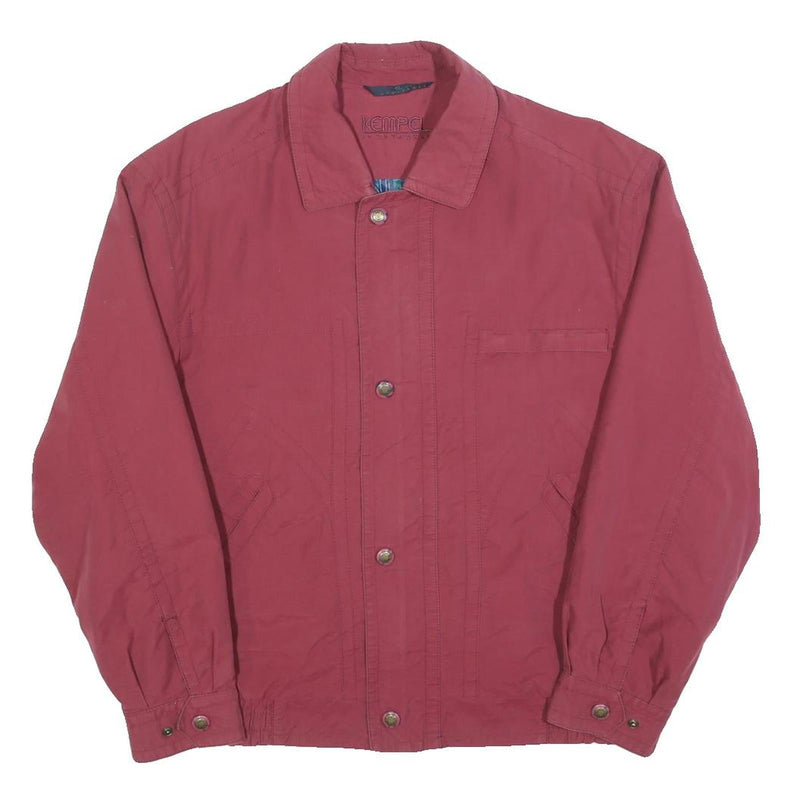 KEMPEL Mens Red Jacket S Polyester Blend Classic Zip Plain Casual Lightweight