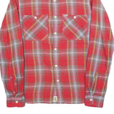 RALPH LAUREN POLO JEANS COMPANY Mens Red & Grey Check Shirt S Slim Fit Cotton