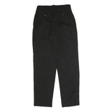 MOSCHINO Womens Black Cotton Blend Relaxed Trousers W26 L27 Classic Fit Zip