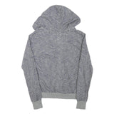 NIKE Womens Grey Striped Pullover Hoodie M Cotton Blend Casual