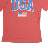 MAD ENGINE Mens Red USA Graphic T-Shirt L Short Sleeve Crew Neck Cotton Casual