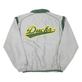 Mens Grey & Green Oregon Ducks Track Zip Jacket XL Polyester Blend Plain Sport