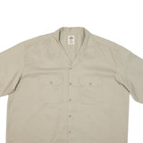 DICKIES Mens Beige Cotton Blend Shirt 2XL Short Sleeve Workwear Casual